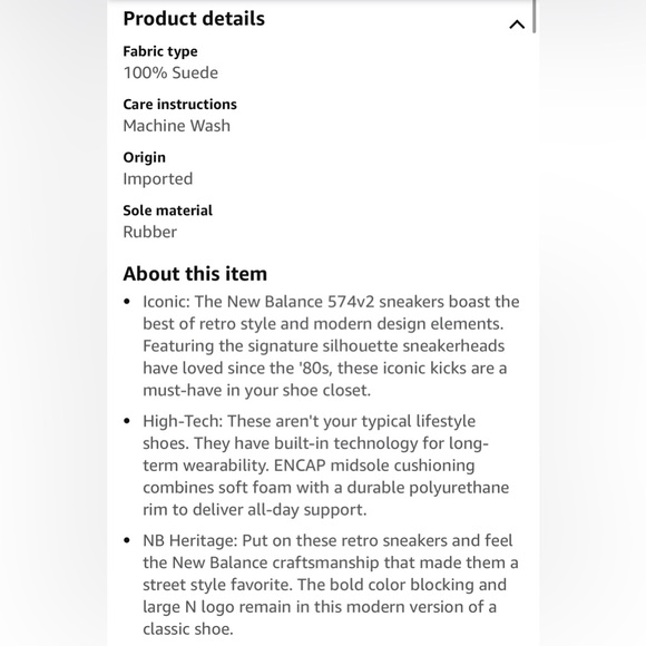 New Balance Women's 574 V2 Pastel Sneaker, Lemon Haze/Whit, 7.5. New in box - Picture 4 of 8